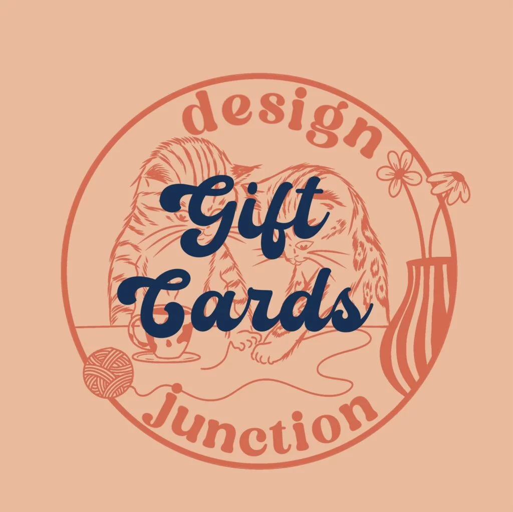 Gift Cards, Design Junction, Tufting Workshops, Logo